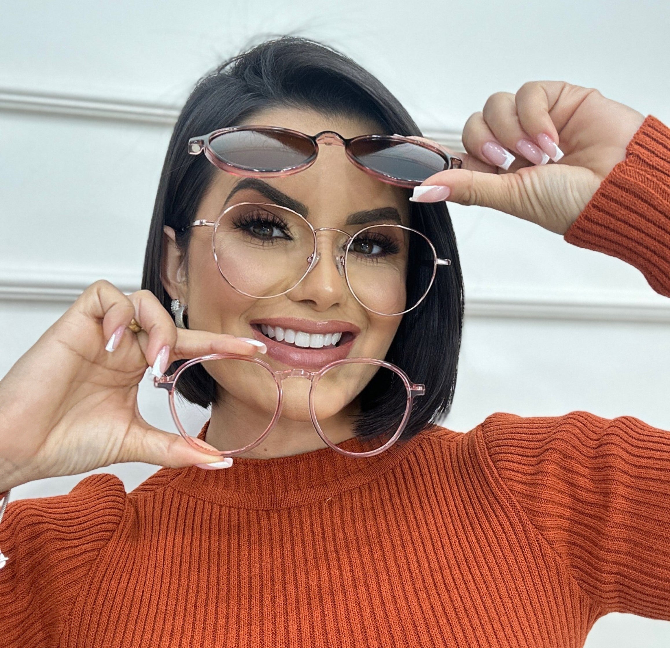 Óculos de Grau Kessy 361 Lilás Rosa Degradê